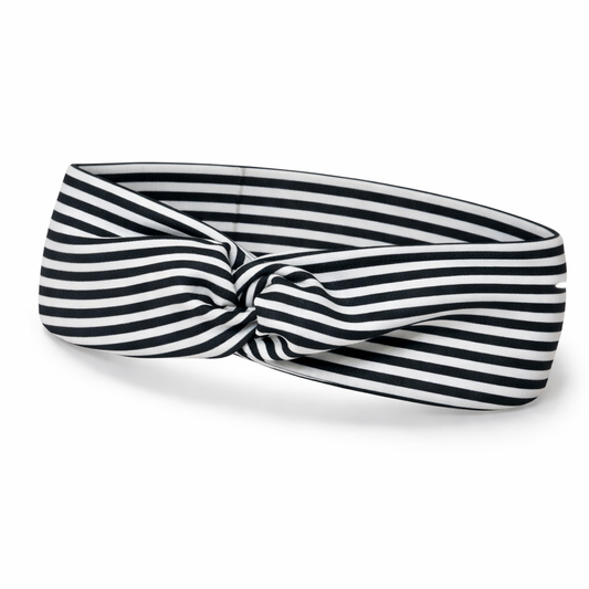 Black/White Stripes Twist Headband