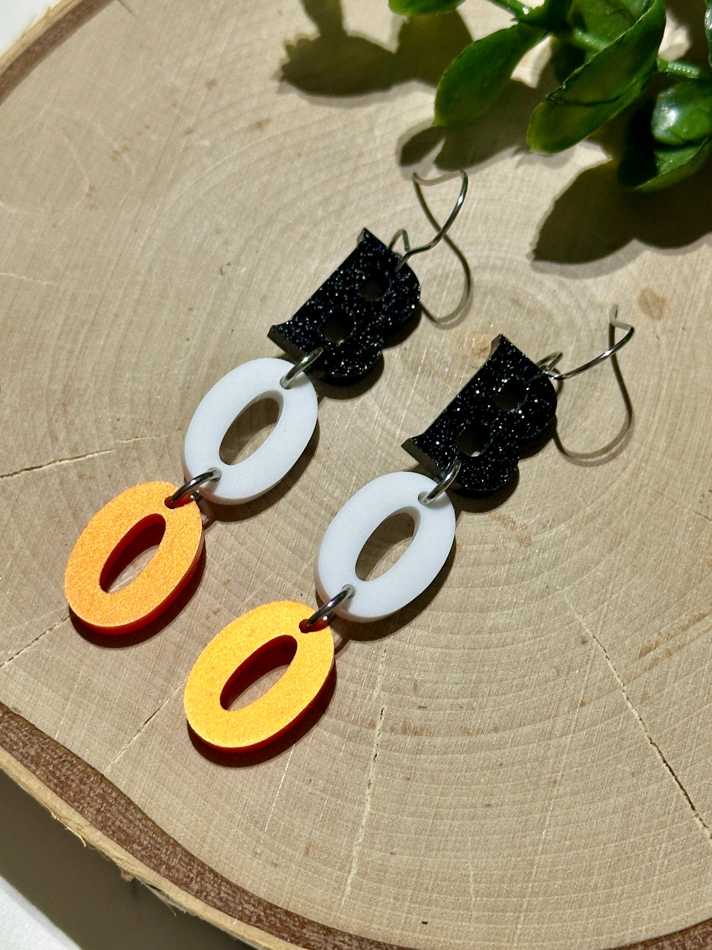 Triple Layer BOO Acrylic Earrings