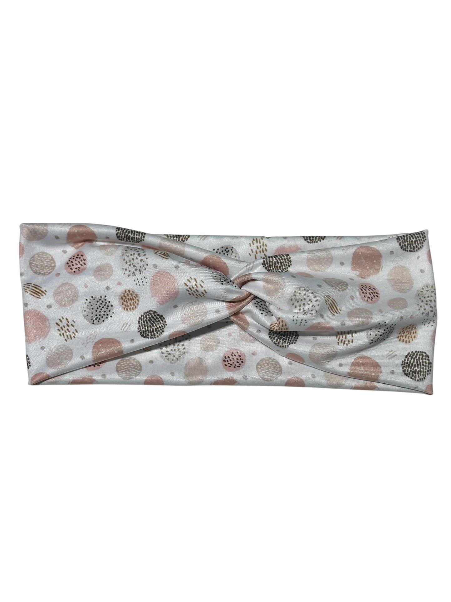 Neutral Peachy Abstract Circles Twist Headband