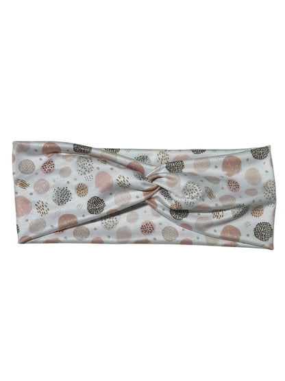 Neutral Peachy Abstract Circles Twist Headband