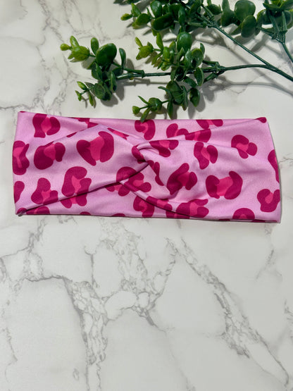 Pink Leopard/Cheetah Twist Headband