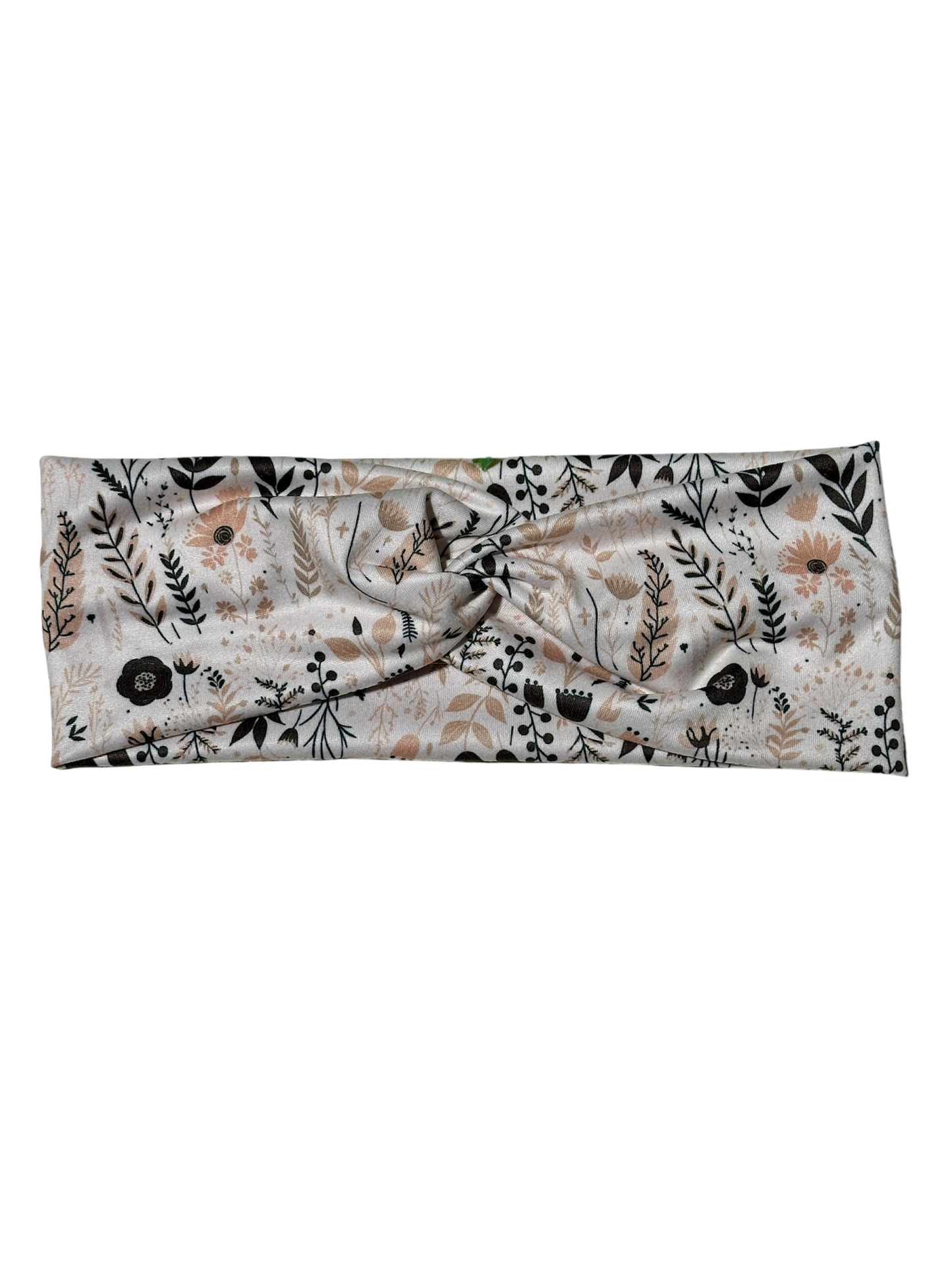 Neutral Brown/Black Botanical Twist Headband