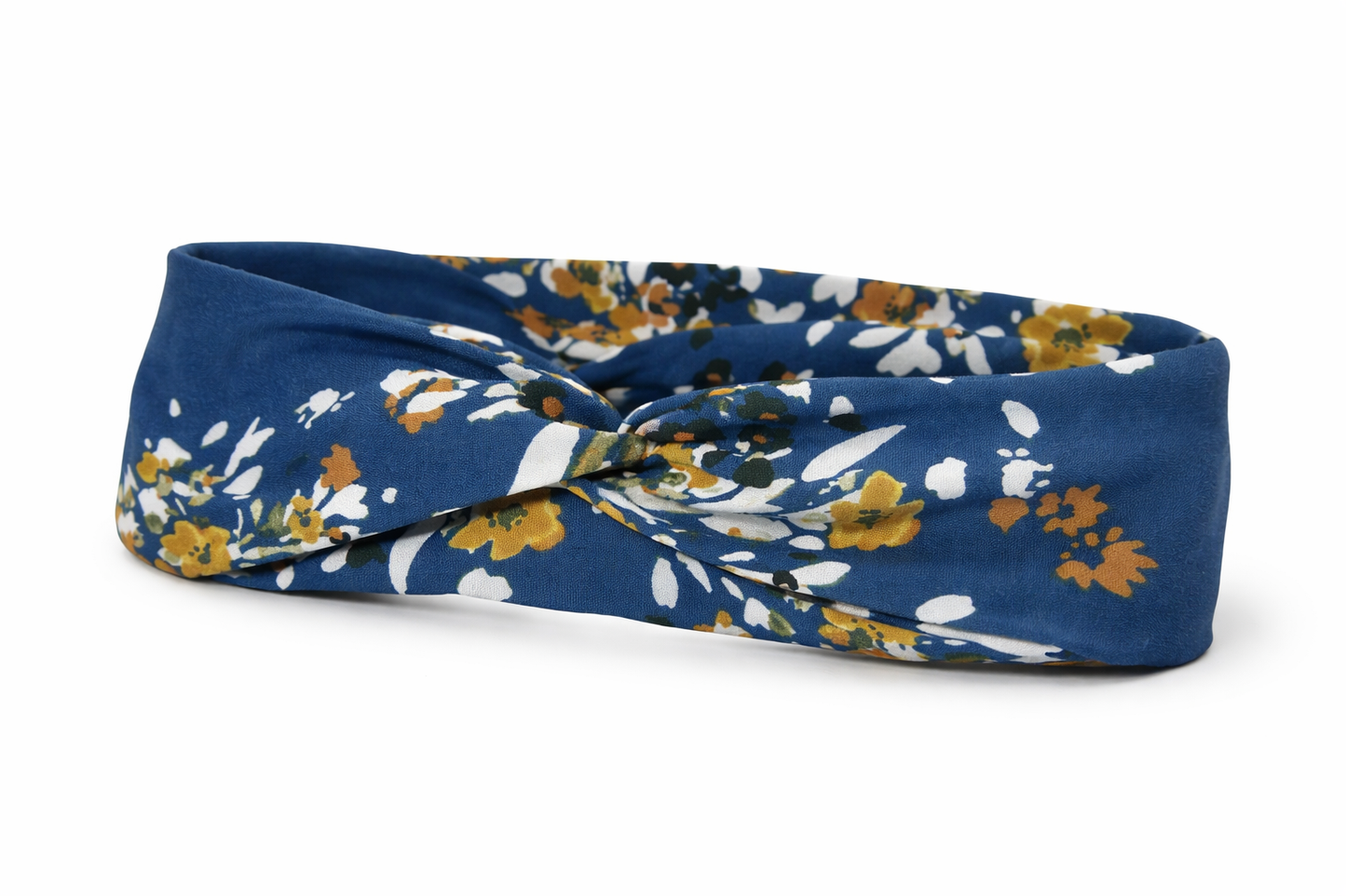 Blue Floral Twist Headband