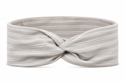 Scribble Stripes Driftwood Beige Twist Headband