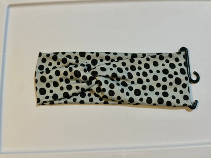 Black Dots on Dark Mint Twist Headband