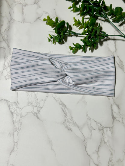 Scribble Stripes Cream Twist Headband