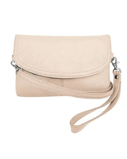 Genuine cowhide leather crossbody clutch bag