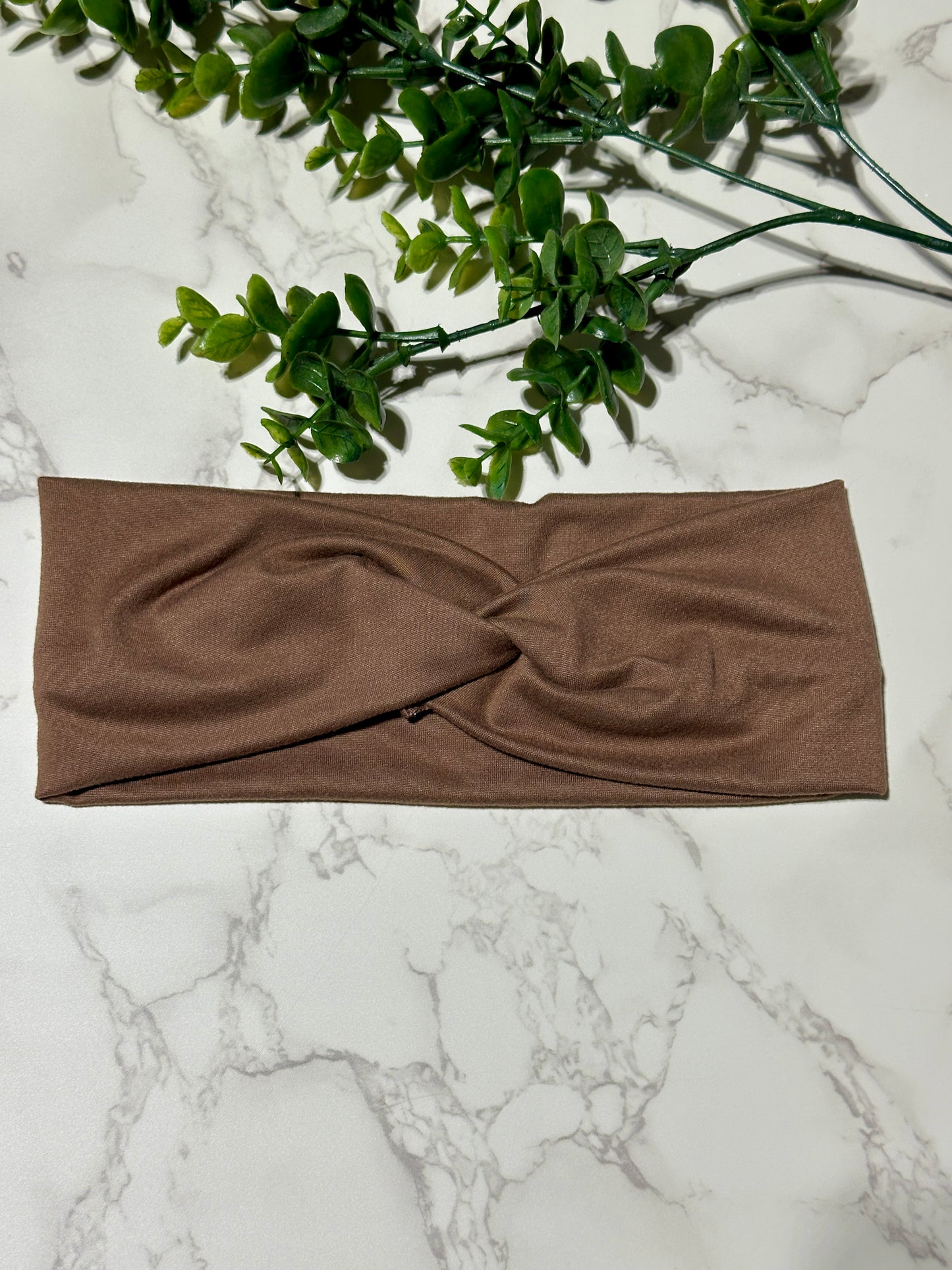 Solid Brown Twist Headband