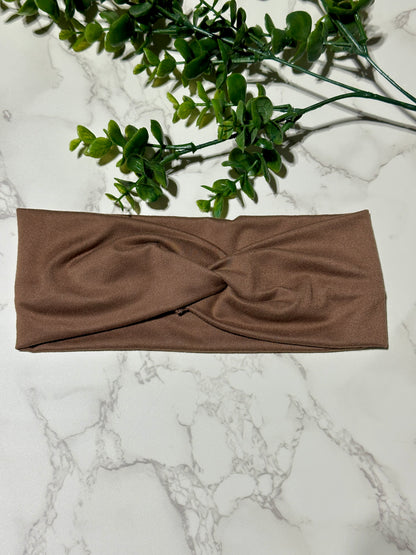 Solid Brown Twist Headband
