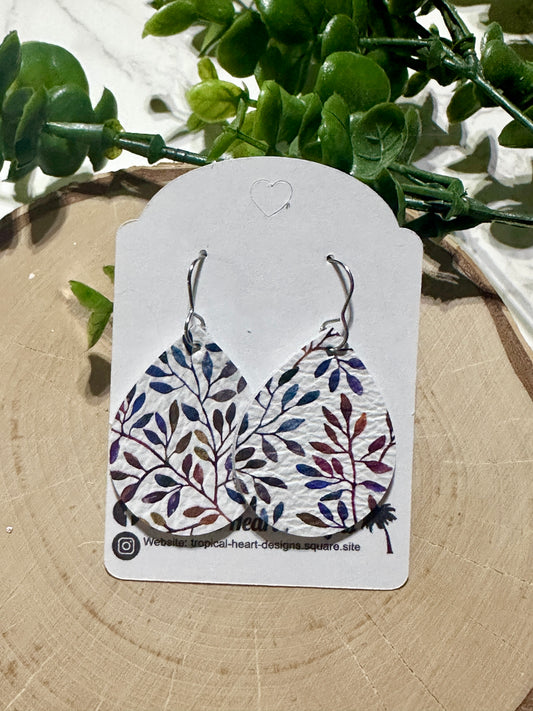Small Teardrop Earrings - Fall Leaves