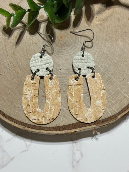 Floral Mustard "U" Earrings