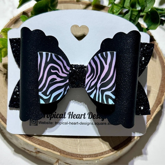 Purple/Blue Zebra hairbow