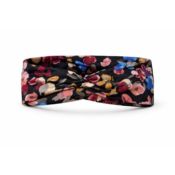 Dark Flowers on Black Twist Headband