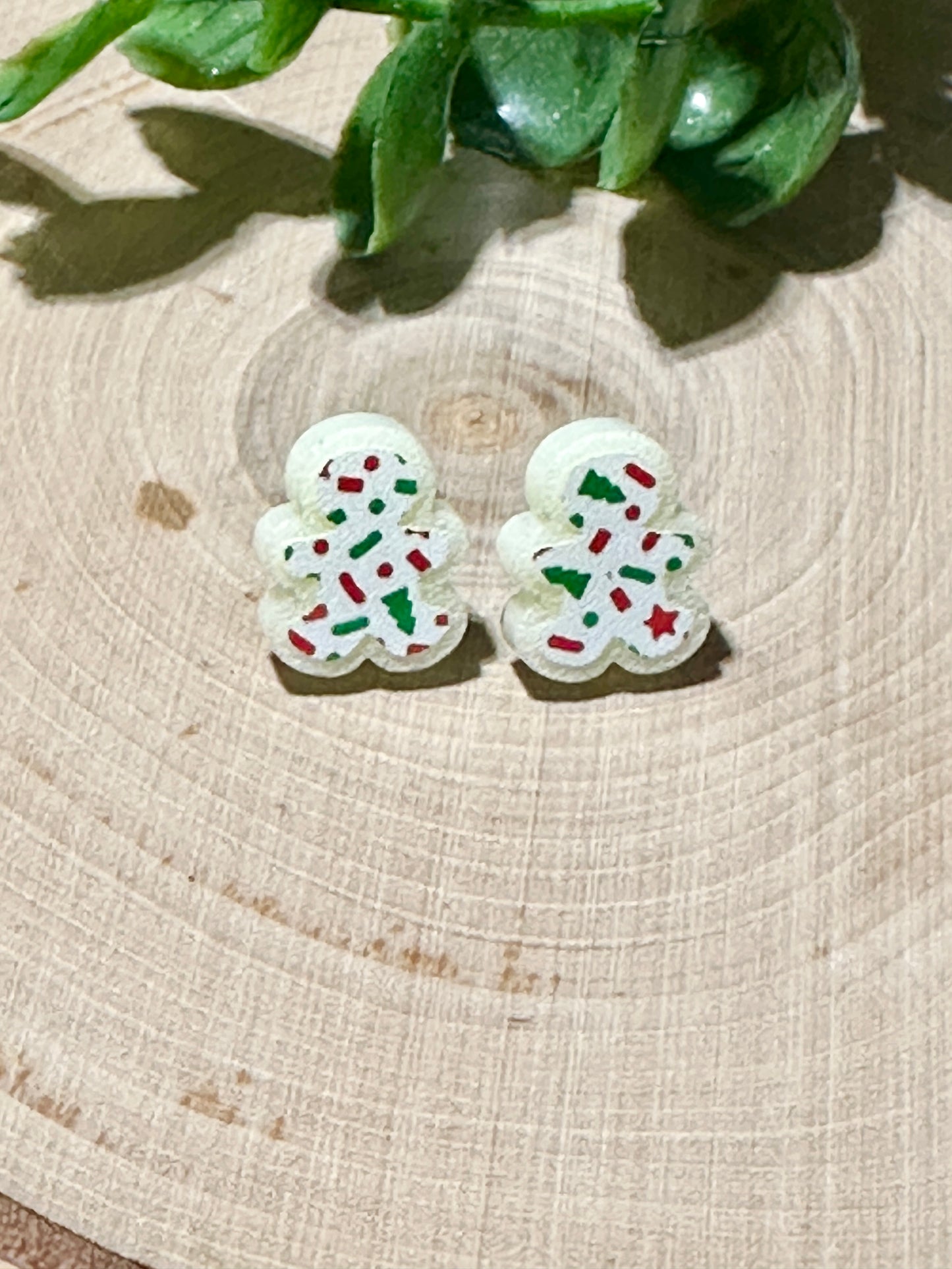 Christmas Cookie Gingerbread Stud Earrings