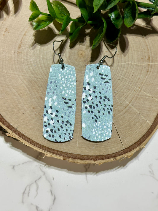 Bar Earrings - Speckles on Blue