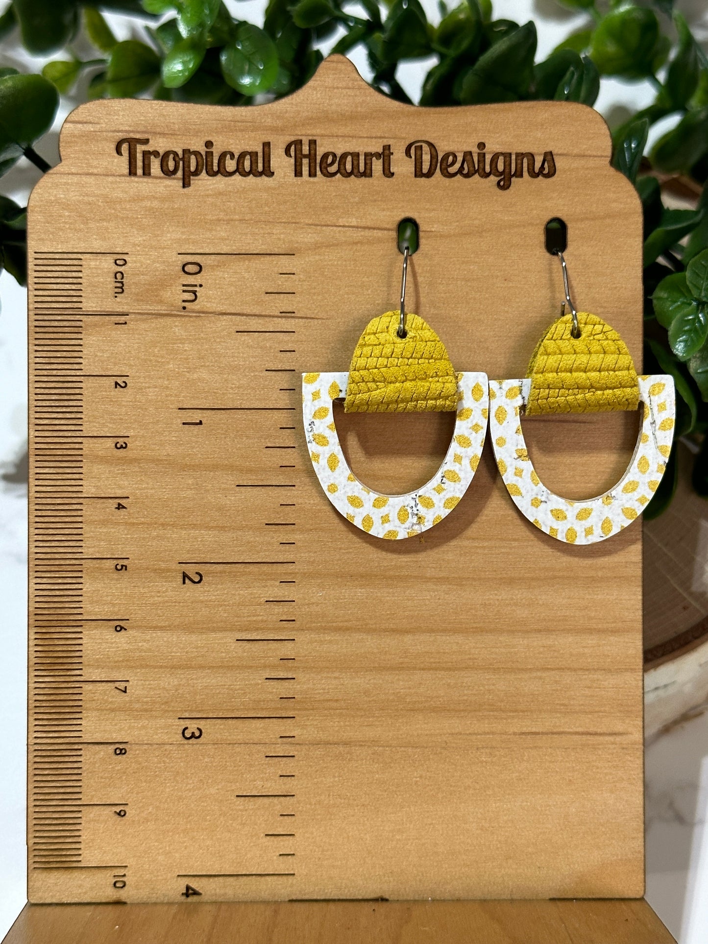 Yellow Dots Geometric Earrings - Multiple Shapes