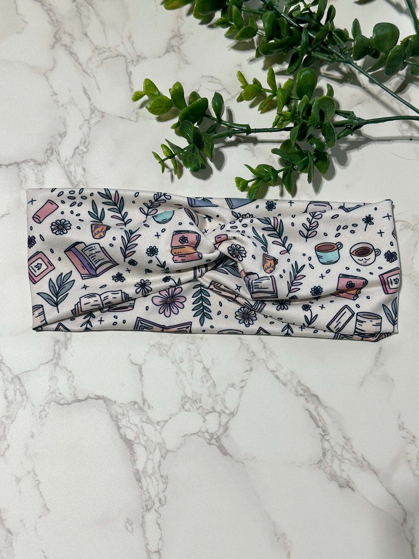 Books, Coffee, and Plants Twist Headband