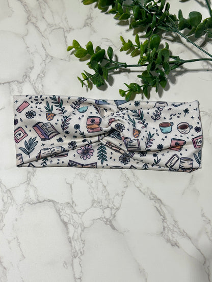 Books, Coffee, and Plants Twist Headband