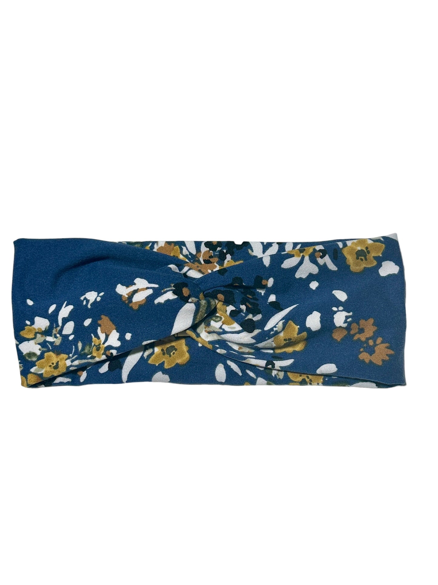 Blue Floral Twist Headband