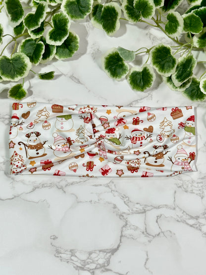 Christmas Snowmen Twist Headband