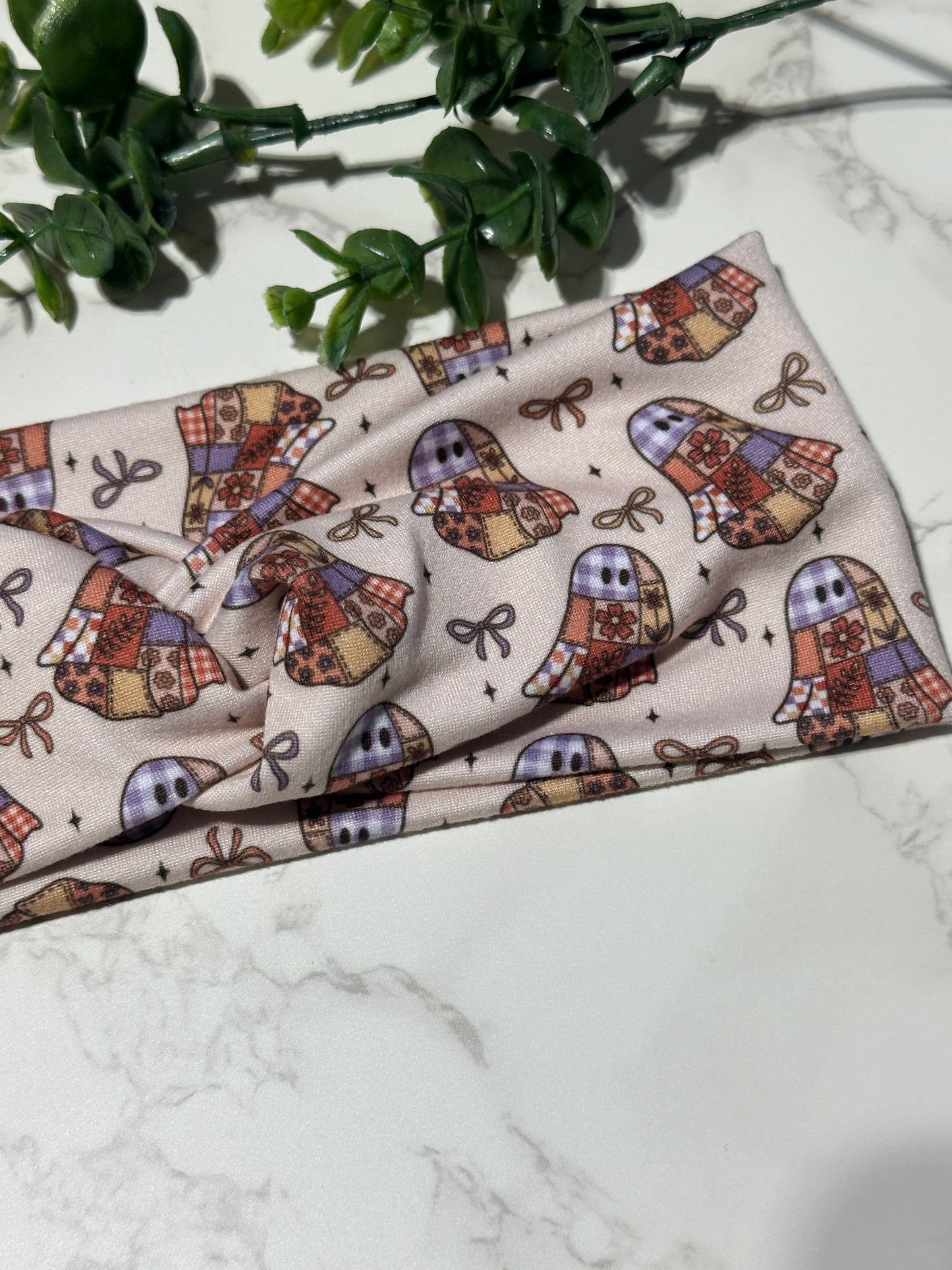 Quilted Ghosties Twist Headband