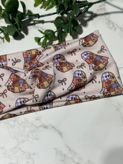 Quilted Ghosties Twist Headband