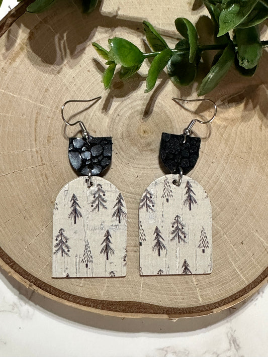 Neutral Boho Trees Closed Arch Earrings