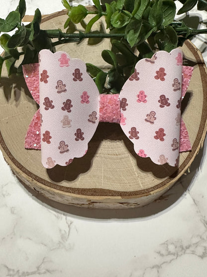 Gingerbread on Pink Hairbow