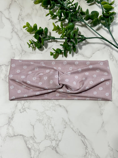 Dusty Lavender Daisy Twist Headband