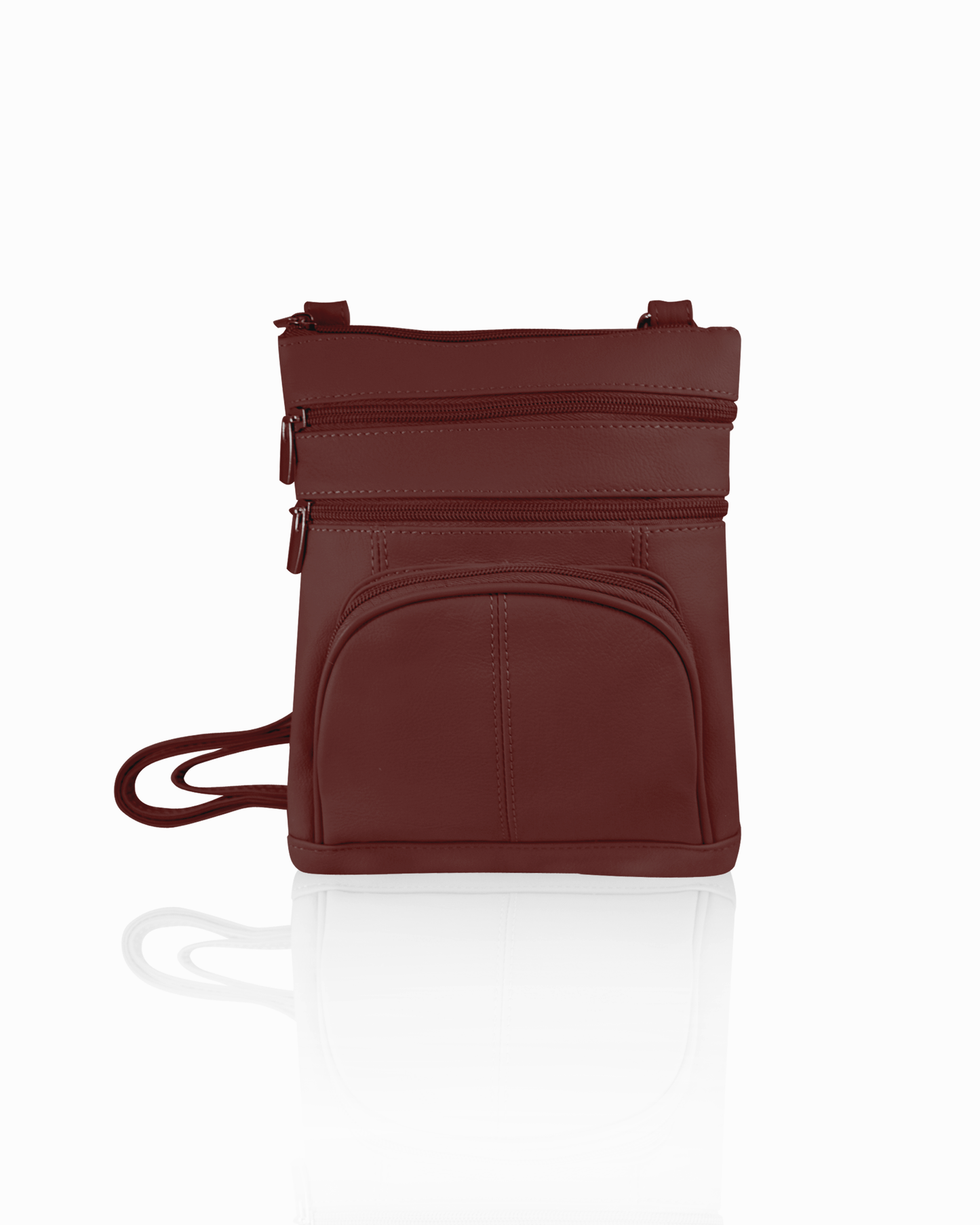 Genuine cowhide leather crossbody with phone pocket