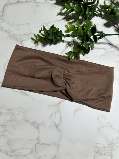 Solid Brown Twist Headband
