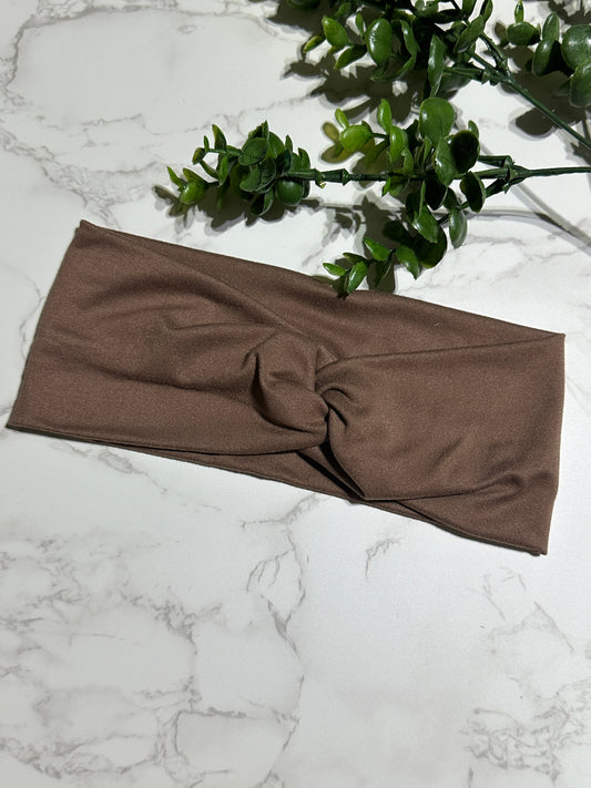 Solid Brown Twist Headband
