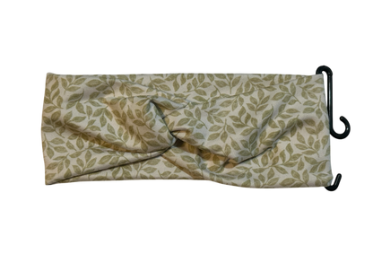 Green Botanical Leaves Twist Headband