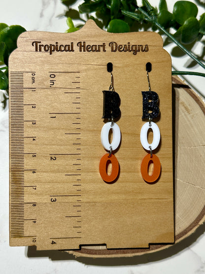 Triple Layer BOO Acrylic Earrings