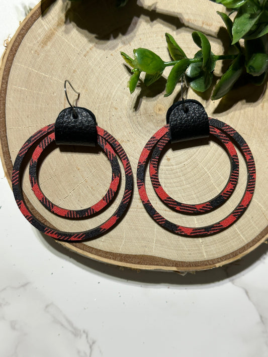 Buffalo Plaid Wooden Hoops
