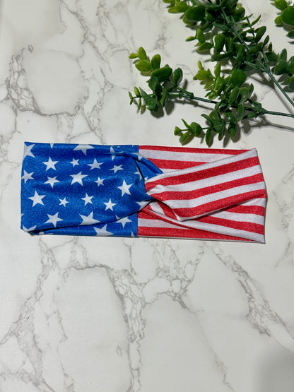 Distressed Stars and Stripes Twist Headband