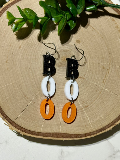 Triple Layer BOO Acrylic Earrings