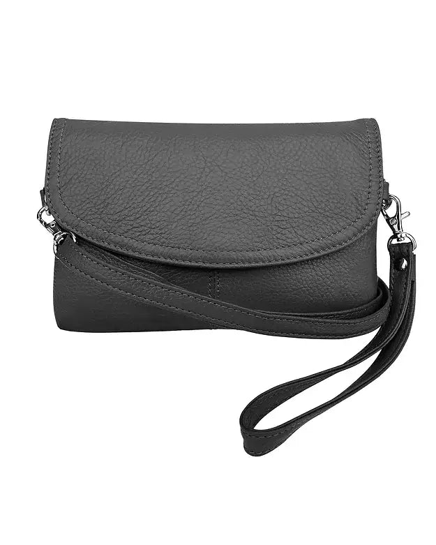 Genuine cowhide leather crossbody clutch bag