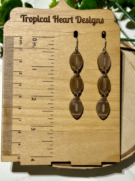 Triple Layer Football Acrylic Earrings