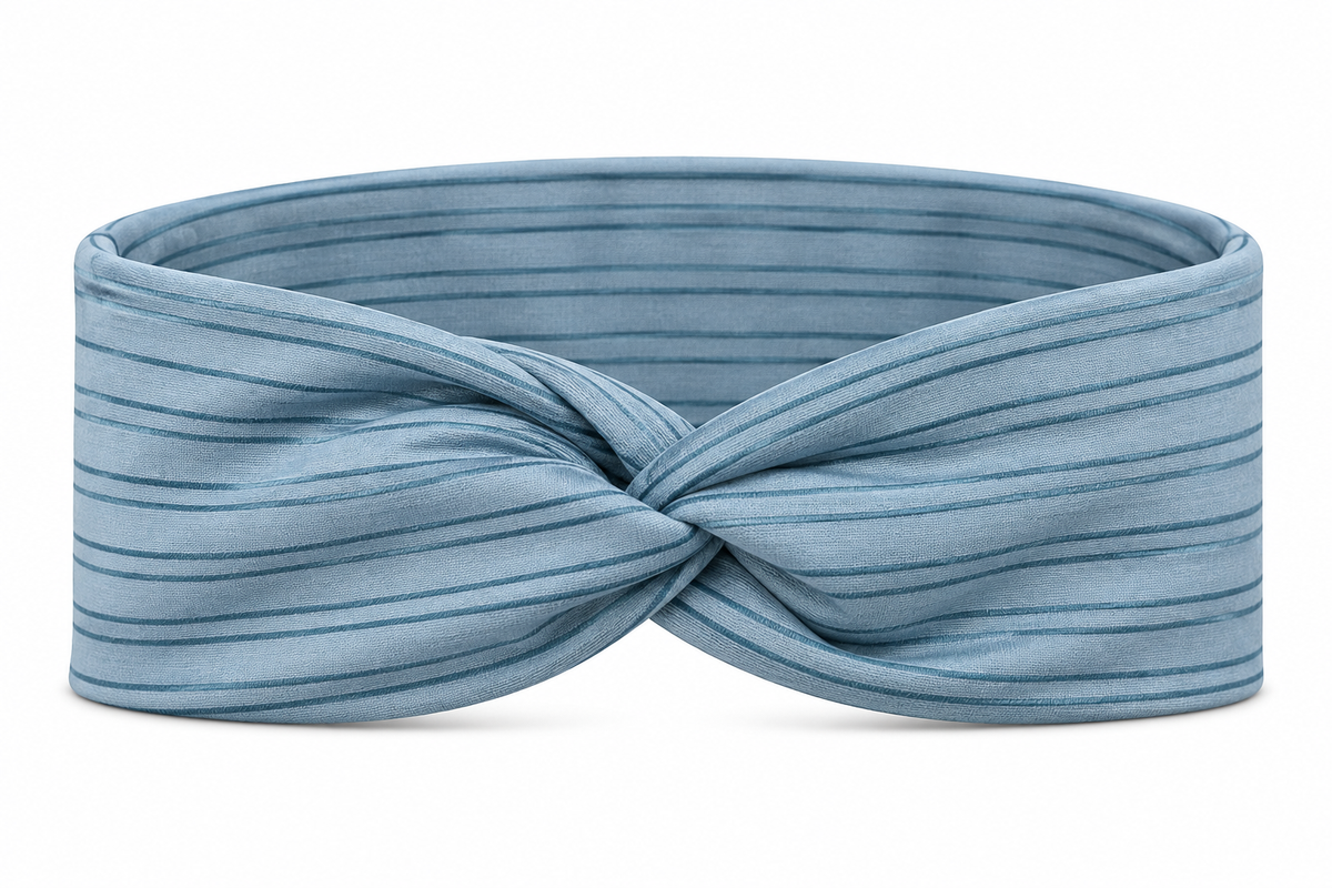 Scribble Stripes Harbor Blue Twist Headband