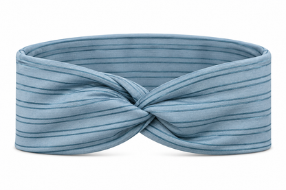 Scribble Stripes Harbor Blue Twist Headband