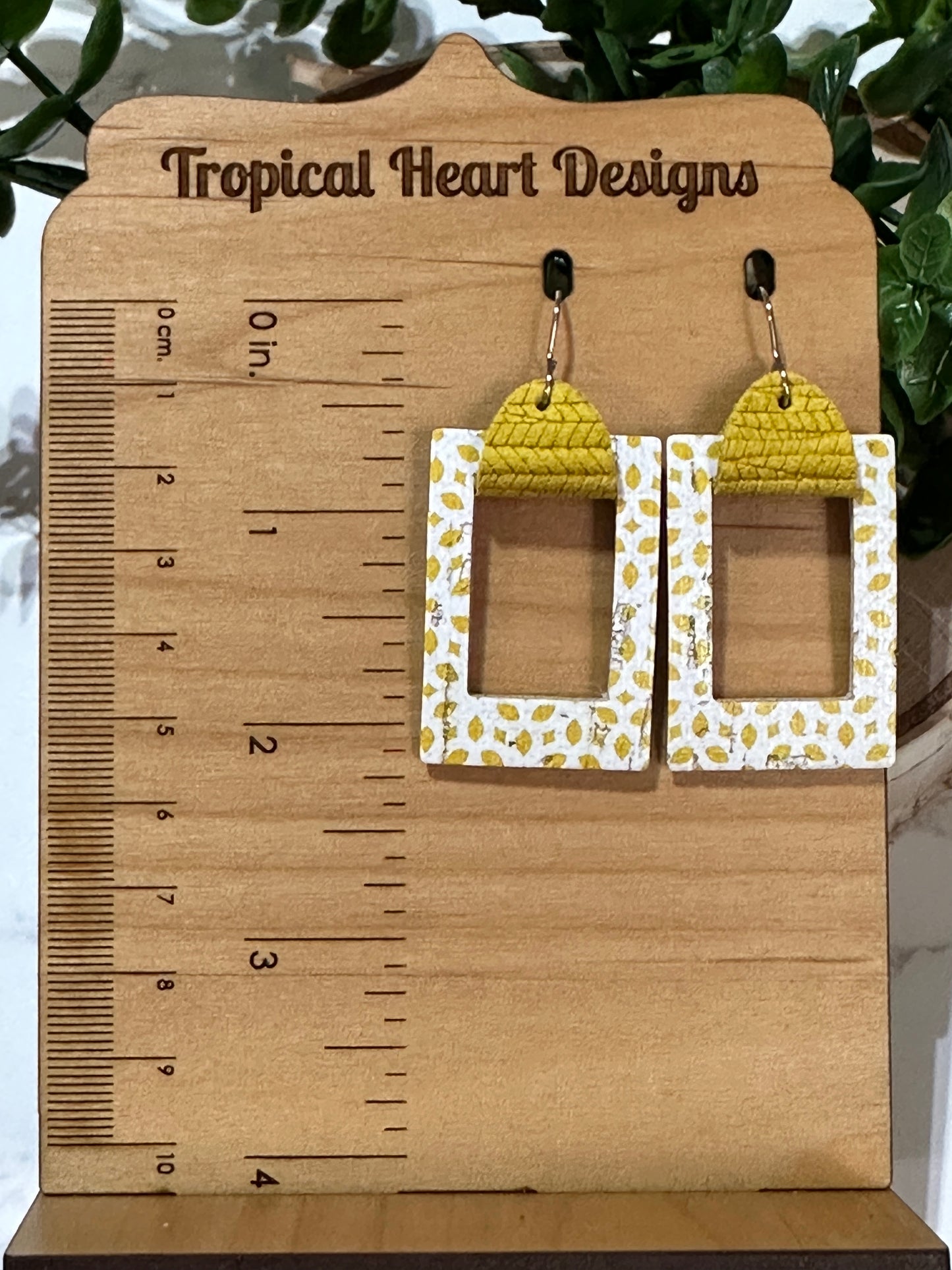 Yellow Dots Geometric Earrings - Multiple Shapes