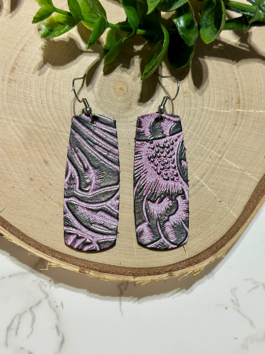 Bar Earrings - Western Purple