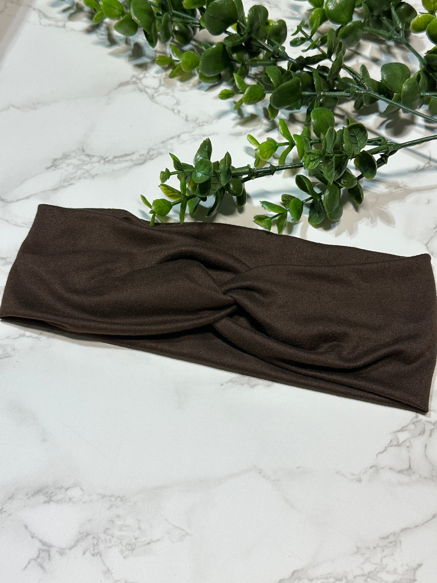 Solid Chocolate Brown Twist Headband