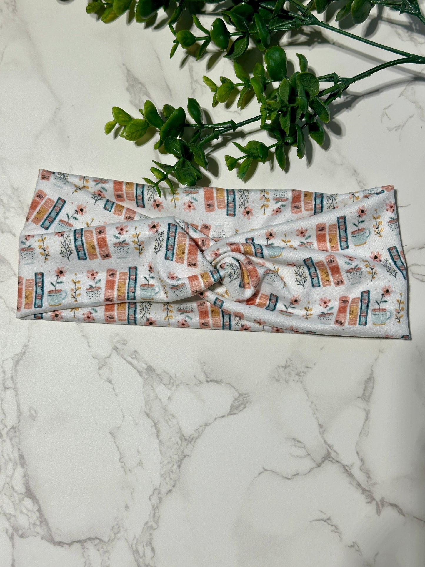 Floral Books Twist Headband