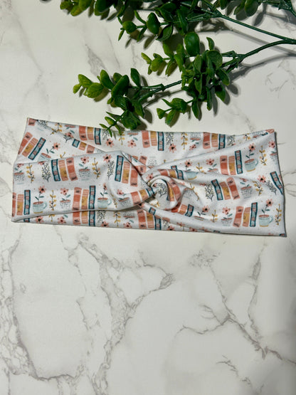 Floral Books Twist Headband