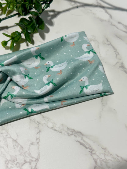 Silly Goose on Mint Twist Headband