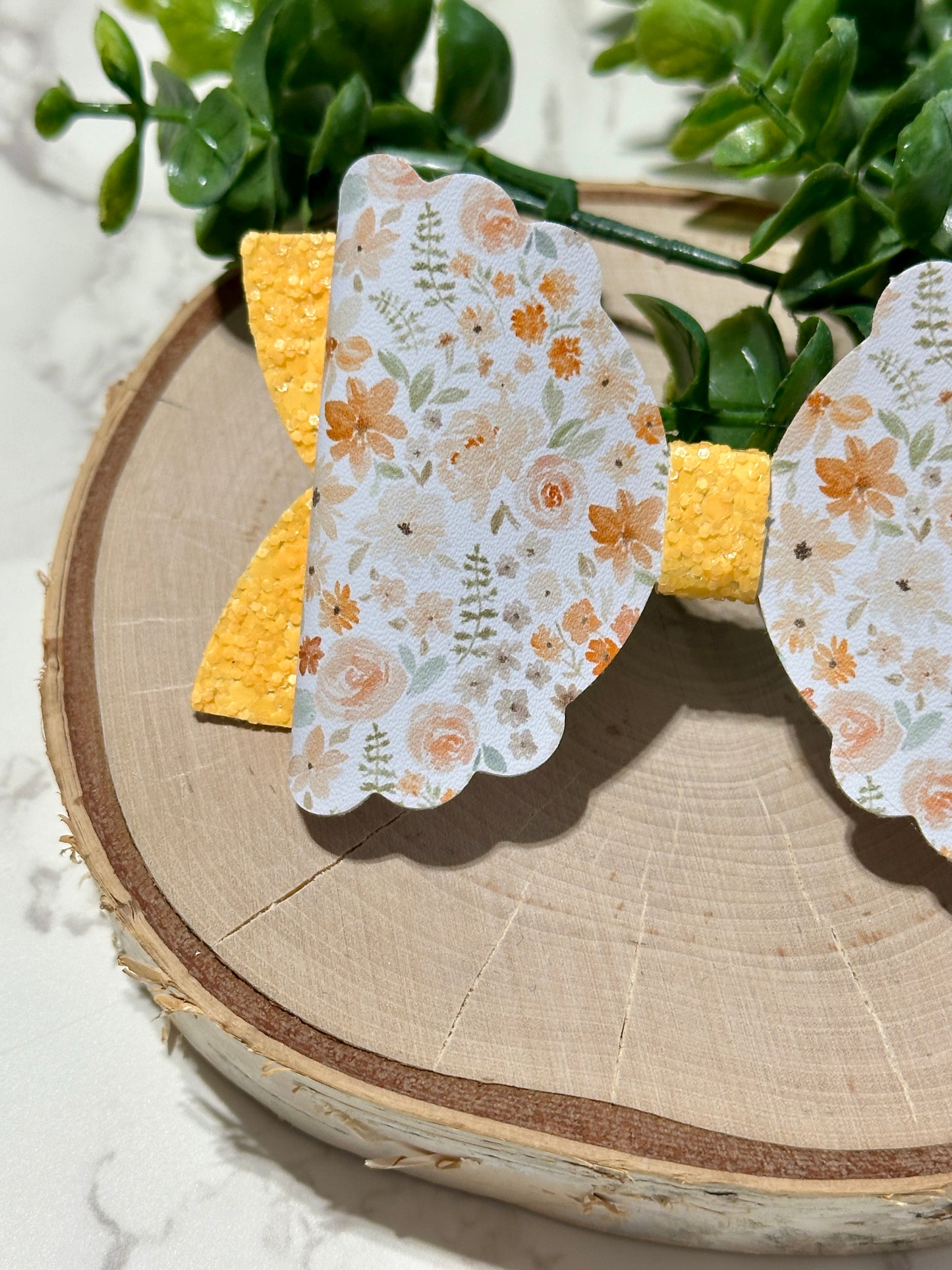 Yellow/Orange Floral Hairbow