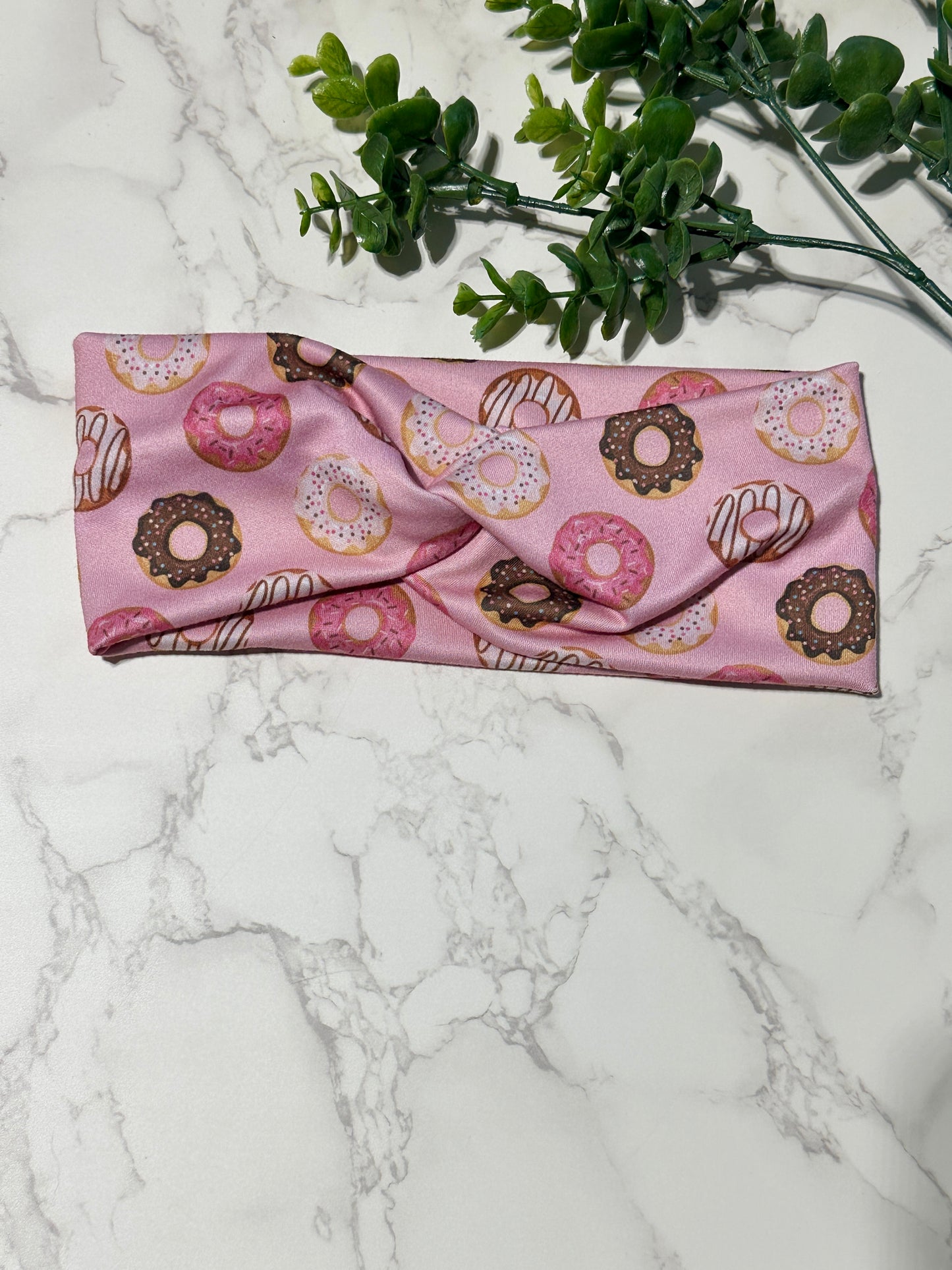 Donuts on Pink Twist Headband