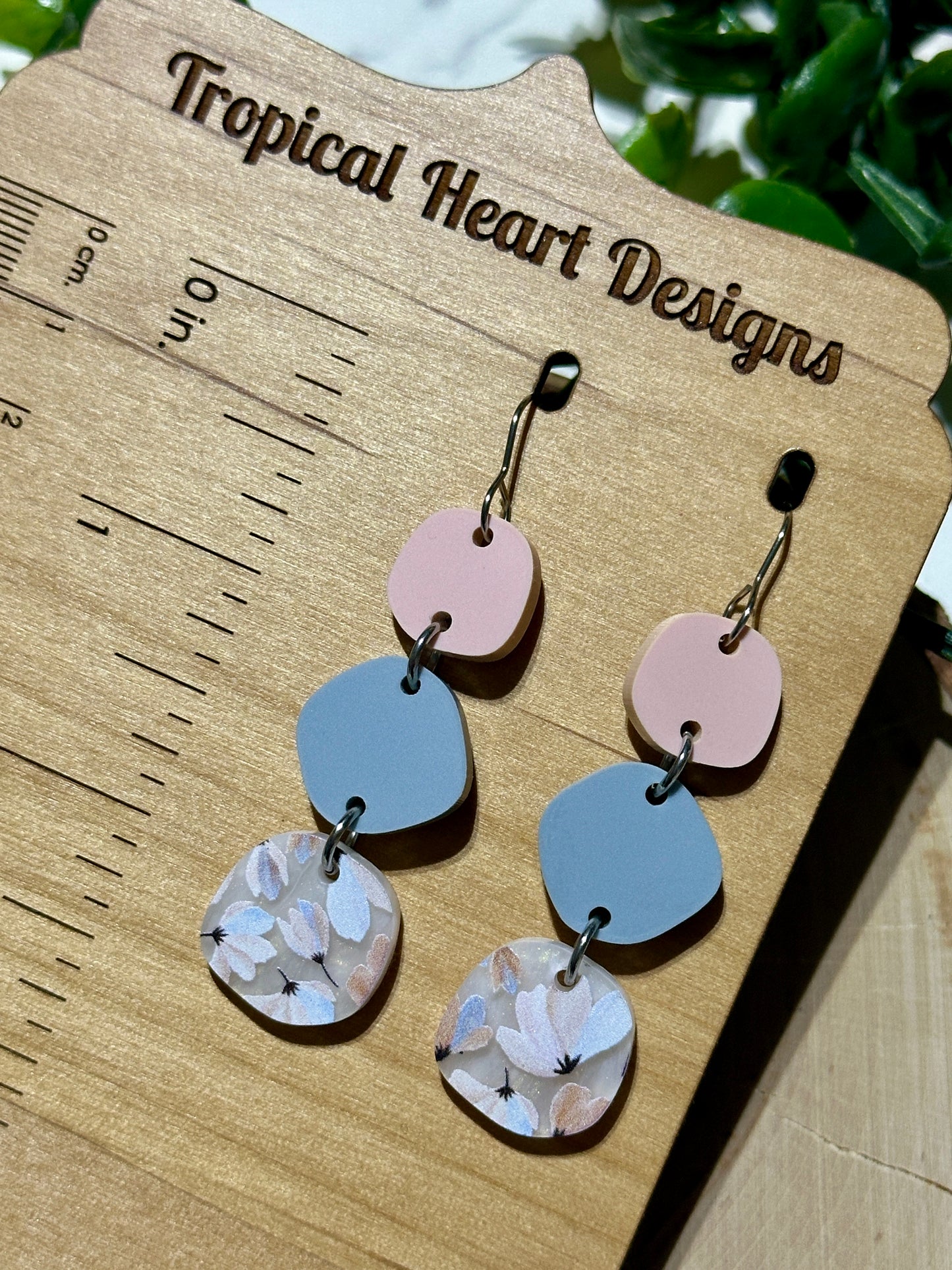 Triple Layer Muted Pastel Acrylic Earrings